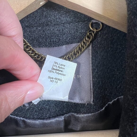 J. Crew Stadium Cloth Wool Pea Coat Size 2 Gray Nello Gori Double Breasted - Picture 12 of 12